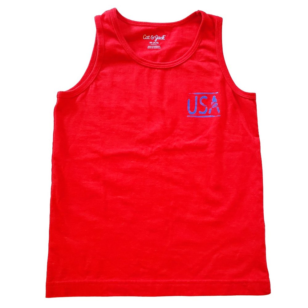 Cat & Jack USA Patriotic Tank Top XS Boys
